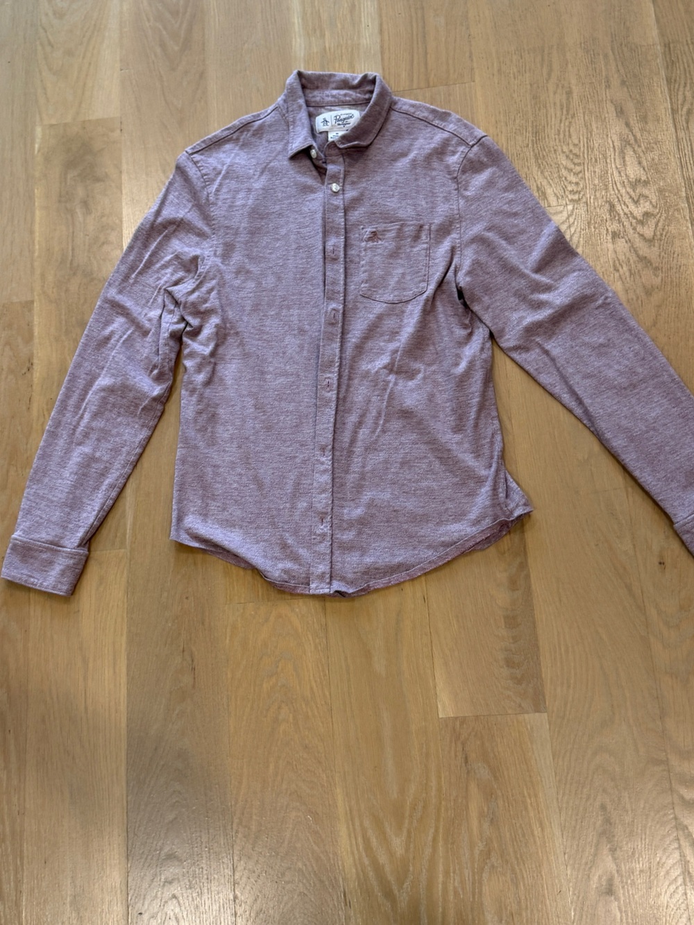 Original Penguin Women's Heathered Mauve Button-Up Jacket